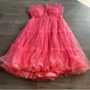 AVA Gowns strapless corset dress - coral - size 22